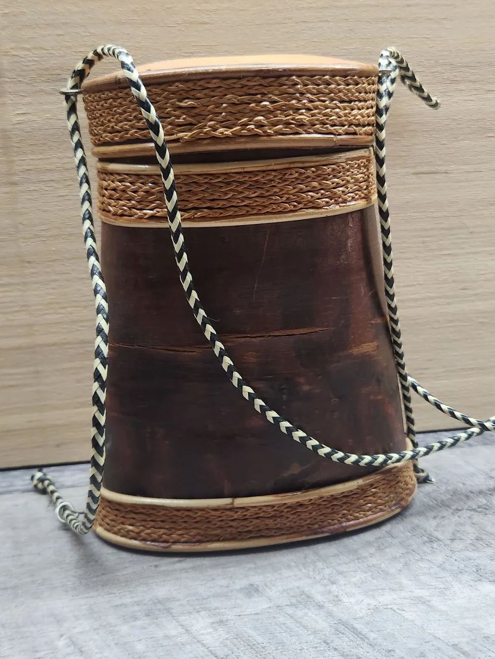 Handcrafted Brown Woven Crossbody Bag